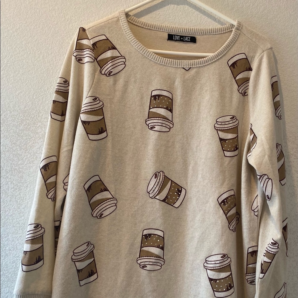 Love + Lace coffee sweater size XL